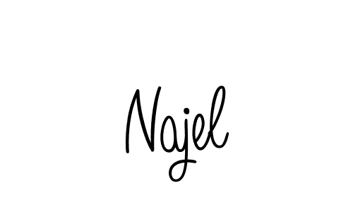 Make a beautiful signature design for name Najel. With this signature (Angelique-Rose-font-FFP) style, you can create a handwritten signature for free. Najel signature style 5 images and pictures png