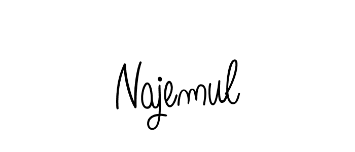 if you are searching for the best signature style for your name Najemul. so please give up your signature search. here we have designed multiple signature styles  using Angelique-Rose-font-FFP. Najemul signature style 5 images and pictures png