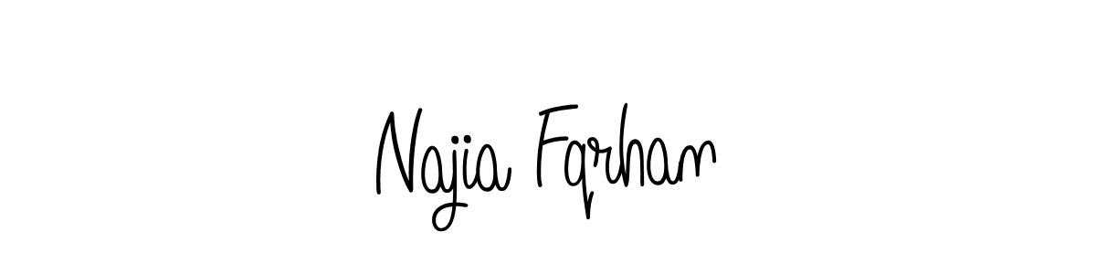 Najia Fqrhan stylish signature style. Best Handwritten Sign (Angelique-Rose-font-FFP) for my name. Handwritten Signature Collection Ideas for my name Najia Fqrhan. Najia Fqrhan signature style 5 images and pictures png