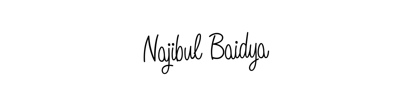 You should practise on your own different ways (Angelique-Rose-font-FFP) to write your name (Najibul Baidya) in signature. don't let someone else do it for you. Najibul Baidya signature style 5 images and pictures png