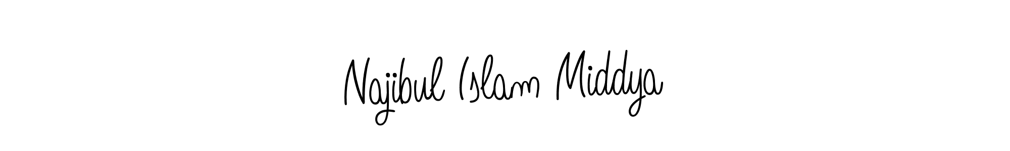 Use a signature maker to create a handwritten signature online. With this signature software, you can design (Angelique-Rose-font-FFP) your own signature for name Najibul Islam Middya. Najibul Islam Middya signature style 5 images and pictures png