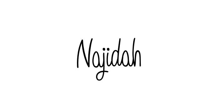 Design your own signature with our free online signature maker. With this signature software, you can create a handwritten (Angelique-Rose-font-FFP) signature for name Najidah. Najidah signature style 5 images and pictures png