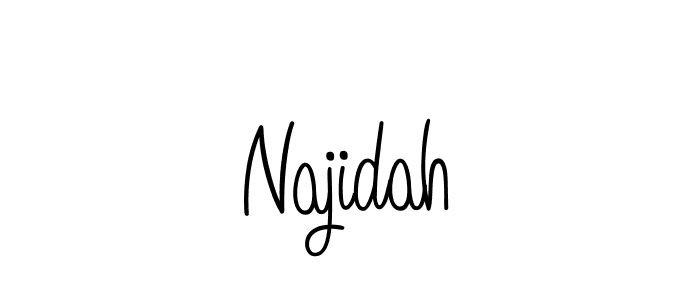 Najidah stylish signature style. Best Handwritten Sign (Angelique-Rose-font-FFP) for my name. Handwritten Signature Collection Ideas for my name Najidah. Najidah signature style 5 images and pictures png