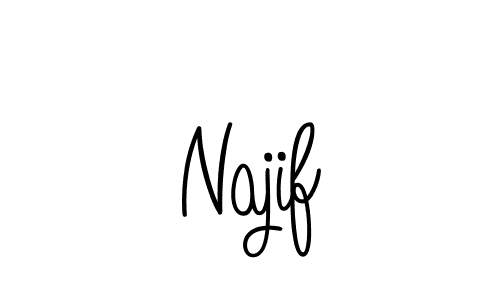 Use a signature maker to create a handwritten signature online. With this signature software, you can design (Angelique-Rose-font-FFP) your own signature for name Najif. Najif signature style 5 images and pictures png