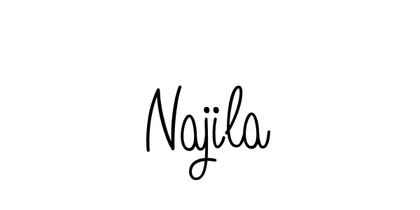 Make a beautiful signature design for name Najila. With this signature (Angelique-Rose-font-FFP) style, you can create a handwritten signature for free. Najila signature style 5 images and pictures png