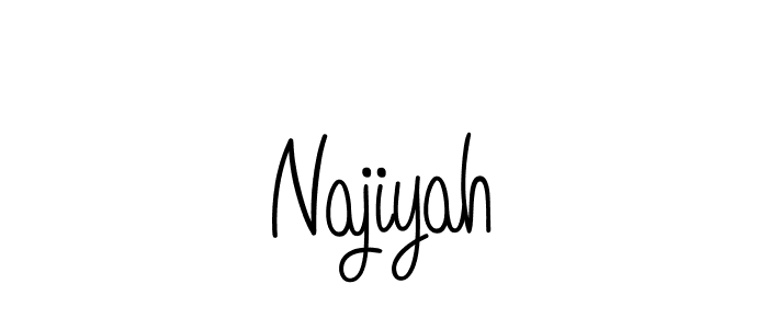 Use a signature maker to create a handwritten signature online. With this signature software, you can design (Angelique-Rose-font-FFP) your own signature for name Najiyah. Najiyah signature style 5 images and pictures png