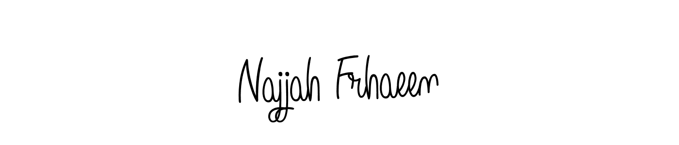 How to make Najjah Frhaeen name signature. Use Angelique-Rose-font-FFP style for creating short signs online. This is the latest handwritten sign. Najjah Frhaeen signature style 5 images and pictures png