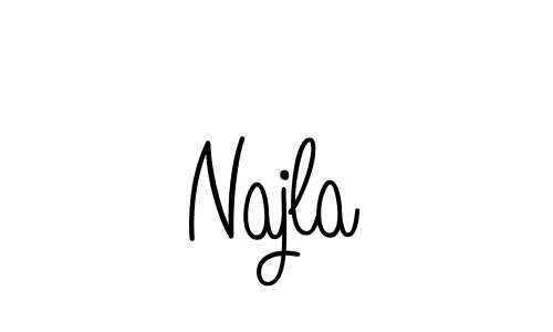 Make a beautiful signature design for name Najla. With this signature (Angelique-Rose-font-FFP) style, you can create a handwritten signature for free. Najla signature style 5 images and pictures png