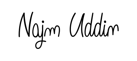 Designed for modern professionals: Najm Uddin name signature crafted with Angelique-Rose-font-FFP script. Ready for digital PDF workflows. Najm Uddin signature style 5 images and pictures png