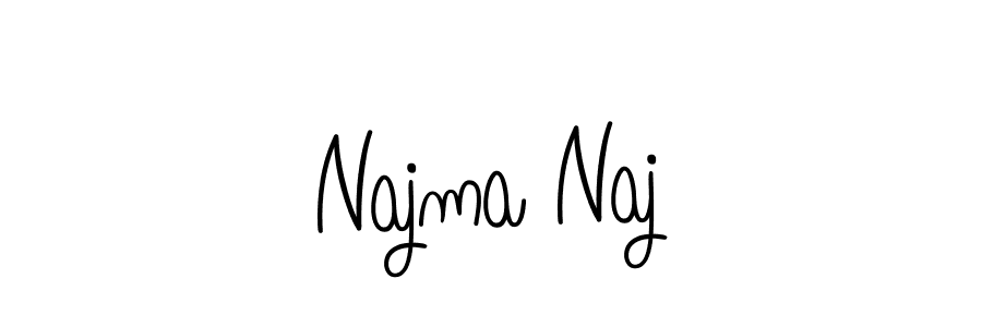 Use a signature maker to create a handwritten signature online. With this signature software, you can design (Angelique-Rose-font-FFP) your own signature for name Najma Naj. Najma Naj signature style 5 images and pictures png