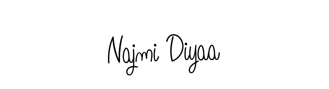 Design your own signature with our free online signature maker. With this signature software, you can create a handwritten (Angelique-Rose-font-FFP) signature for name Najmi Diyaa. Najmi Diyaa signature style 5 images and pictures png