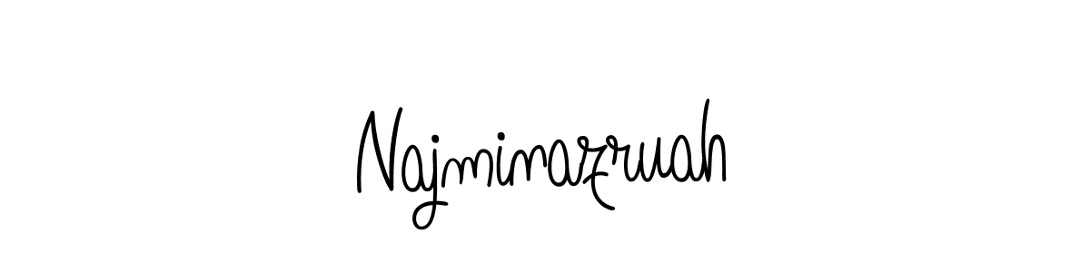 The best way (Angelique-Rose-font-FFP) to make a short signature is to pick only two or three words in your name. The name Najminazruah include a total of six letters. For converting this name. Najminazruah signature style 5 images and pictures png