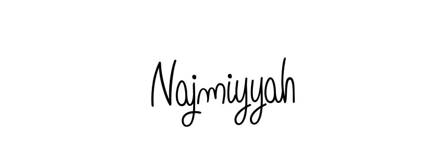 How to make Najmiyyah name signature. Use Angelique-Rose-font-FFP style for creating short signs online. This is the latest handwritten sign. Najmiyyah signature style 5 images and pictures png