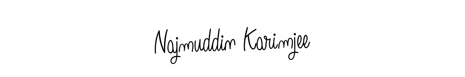Najmuddin Karimjee stylish signature style. Best Handwritten Sign (Angelique-Rose-font-FFP) for my name. Handwritten Signature Collection Ideas for my name Najmuddin Karimjee. Najmuddin Karimjee signature style 5 images and pictures png