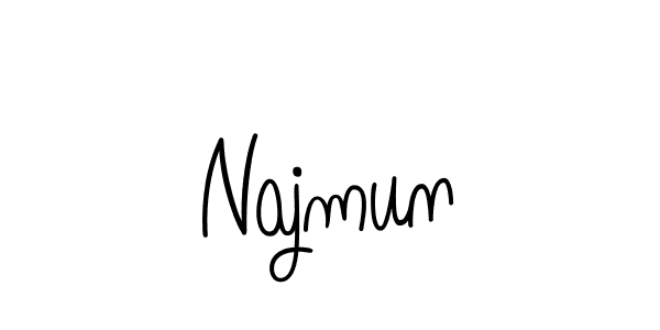 Najmun stylish signature style. Best Handwritten Sign (Angelique-Rose-font-FFP) for my name. Handwritten Signature Collection Ideas for my name Najmun. Najmun signature style 5 images and pictures png