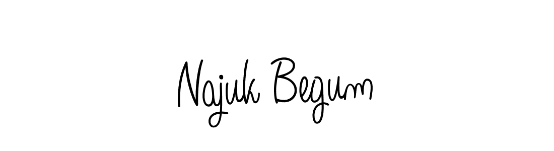 Use a signature maker to create a handwritten signature online. With this signature software, you can design (Angelique-Rose-font-FFP) your own signature for name Najuk Begum. Najuk Begum signature style 5 images and pictures png
