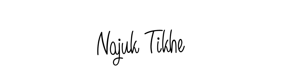 Use a signature maker to create a handwritten signature online. With this signature software, you can design (Angelique-Rose-font-FFP) your own signature for name Najuk Tikhe. Najuk Tikhe signature style 5 images and pictures png