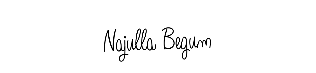 Najulla Begum stylish signature style. Best Handwritten Sign (Angelique-Rose-font-FFP) for my name. Handwritten Signature Collection Ideas for my name Najulla Begum. Najulla Begum signature style 5 images and pictures png