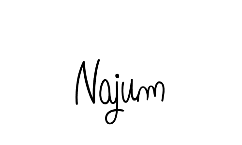 Design your own signature with our free online signature maker. With this signature software, you can create a handwritten (Angelique-Rose-font-FFP) signature for name Najum. Najum signature style 5 images and pictures png