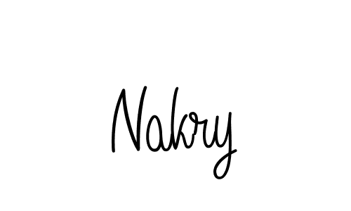 Use a signature maker to create a handwritten signature online. With this signature software, you can design (Angelique-Rose-font-FFP) your own signature for name Nakry. Nakry signature style 5 images and pictures png