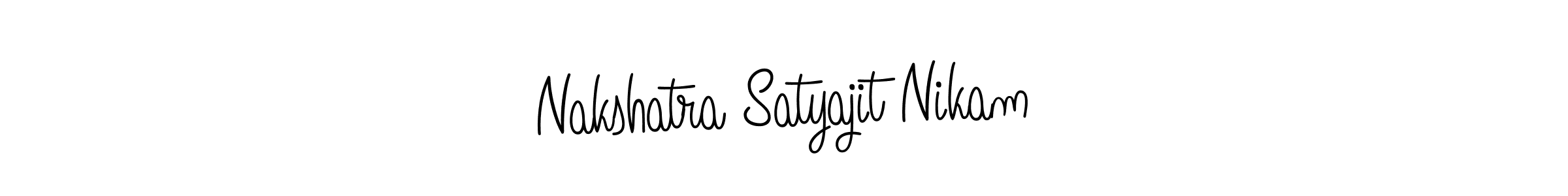 The best way (Angelique-Rose-font-FFP) to make a short signature is to pick only two or three words in your name. The name Nakshatra Satyajit Nikam include a total of six letters. For converting this name. Nakshatra Satyajit Nikam signature style 5 images and pictures png