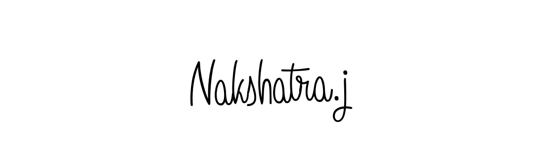 Use a signature maker to create a handwritten signature online. With this signature software, you can design (Angelique-Rose-font-FFP) your own signature for name Nakshatra.j. Nakshatra.j signature style 5 images and pictures png