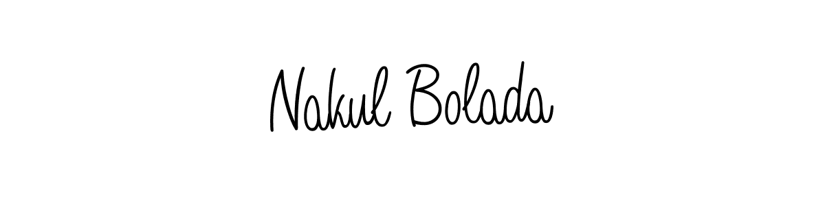 Nakul Bolada stylish signature style. Best Handwritten Sign (Angelique-Rose-font-FFP) for my name. Handwritten Signature Collection Ideas for my name Nakul Bolada. Nakul Bolada signature style 5 images and pictures png