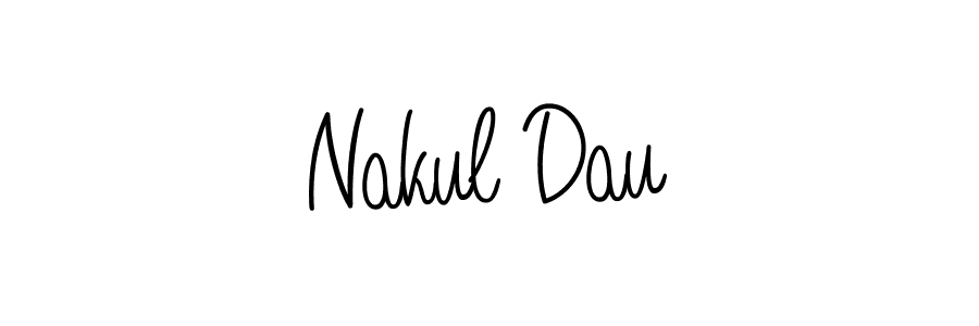 Use a signature maker to create a handwritten signature online. With this signature software, you can design (Angelique-Rose-font-FFP) your own signature for name Nakul Dau. Nakul Dau signature style 5 images and pictures png