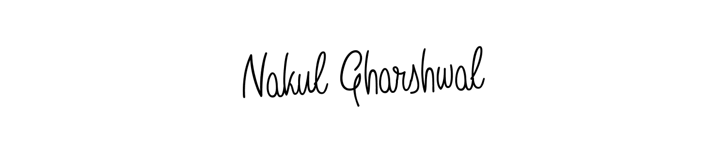 The best way (Angelique-Rose-font-FFP) to make a short signature is to pick only two or three words in your name. The name Nakul Gharshwal include a total of six letters. For converting this name. Nakul Gharshwal signature style 5 images and pictures png