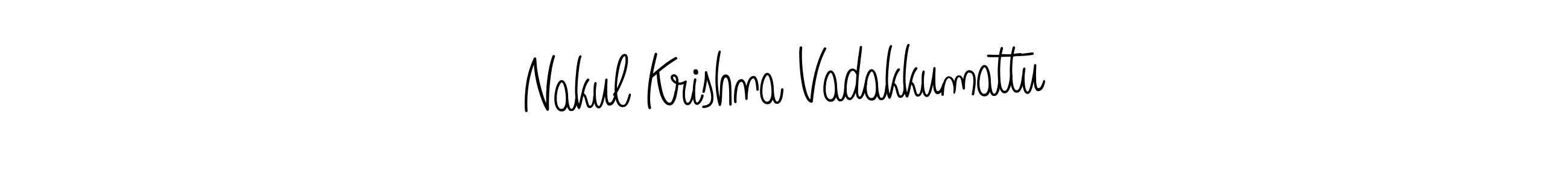 Angelique-Rose-font-FFP is a professional signature style that is perfect for those who want to add a touch of class to their signature. It is also a great choice for those who want to make their signature more unique. Get Nakul Krishna Vadakkumattu name to fancy signature for free. Nakul Krishna Vadakkumattu signature style 5 images and pictures png