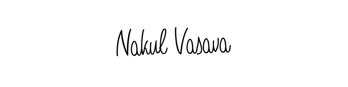 Create a beautiful signature design for name Nakul Vasava. With this signature (Angelique-Rose-font-FFP) fonts, you can make a handwritten signature for free. Nakul Vasava signature style 5 images and pictures png