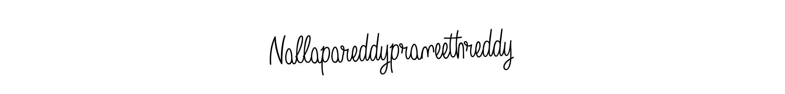 How to make Nallapareddypraneethreddy name signature. Use Angelique-Rose-font-FFP style for creating short signs online. This is the latest handwritten sign. Nallapareddypraneethreddy signature style 5 images and pictures png