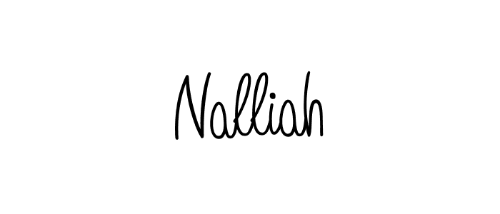 You should practise on your own different ways (Angelique-Rose-font-FFP) to write your name (Nalliah) in signature. don't let someone else do it for you. Nalliah signature style 5 images and pictures png