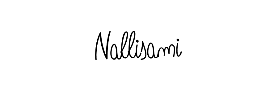 Make a beautiful signature design for name Nallisami. With this signature (Angelique-Rose-font-FFP) style, you can create a handwritten signature for free. Nallisami signature style 5 images and pictures png