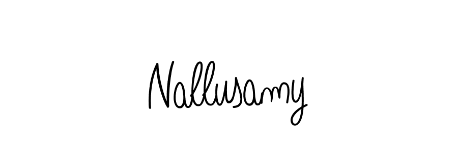 Make a beautiful signature design for name Nallusamy. With this signature (Angelique-Rose-font-FFP) style, you can create a handwritten signature for free. Nallusamy signature style 5 images and pictures png