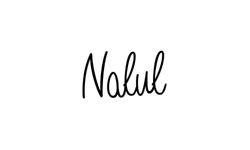 Use a signature maker to create a handwritten signature online. With this signature software, you can design (Angelique-Rose-font-FFP) your own signature for name Nalul. Nalul signature style 5 images and pictures png