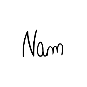 Use a signature maker to create a handwritten signature online. With this signature software, you can design (Angelique-Rose-font-FFP) your own signature for name Nam. Nam signature style 5 images and pictures png