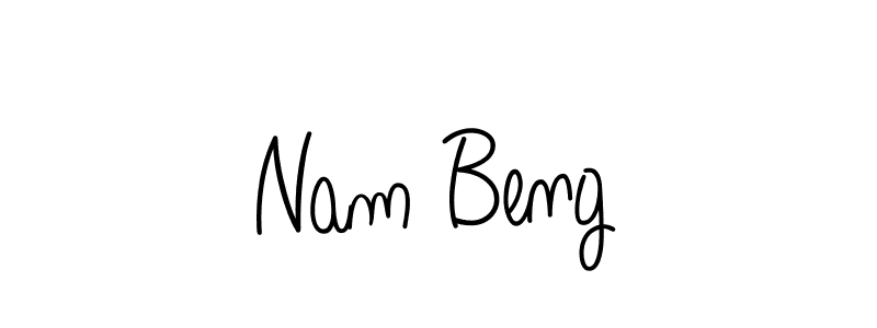 How to make Nam Beng name signature. Use Angelique-Rose-font-FFP style for creating short signs online. This is the latest handwritten sign. Nam Beng signature style 5 images and pictures png