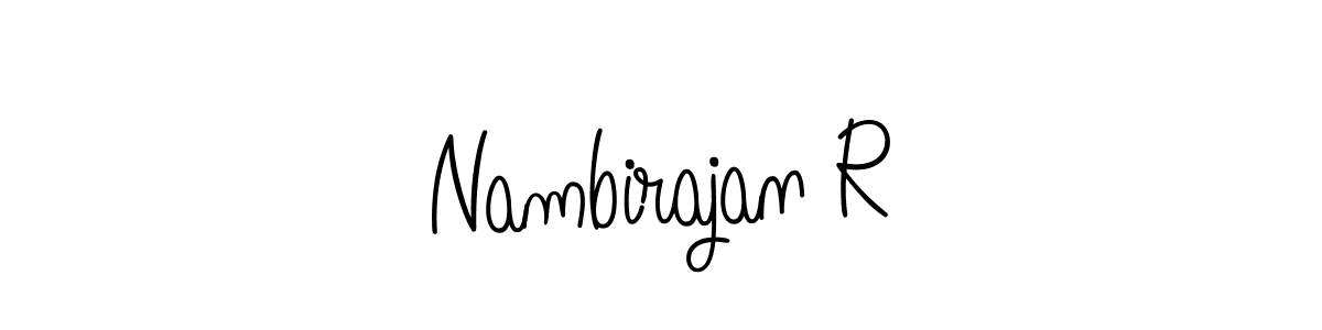 Create a beautiful signature design for name Nambirajan R. With this signature (Angelique-Rose-font-FFP) fonts, you can make a handwritten signature for free. Nambirajan R signature style 5 images and pictures png