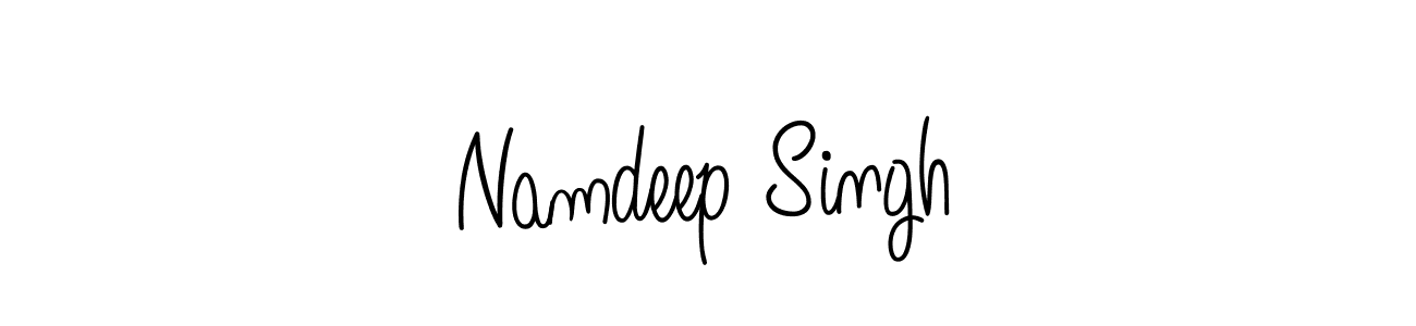 The best way (Angelique-Rose-font-FFP) to make a short signature is to pick only two or three words in your name. The name Namdeep Singh include a total of six letters. For converting this name. Namdeep Singh signature style 5 images and pictures png