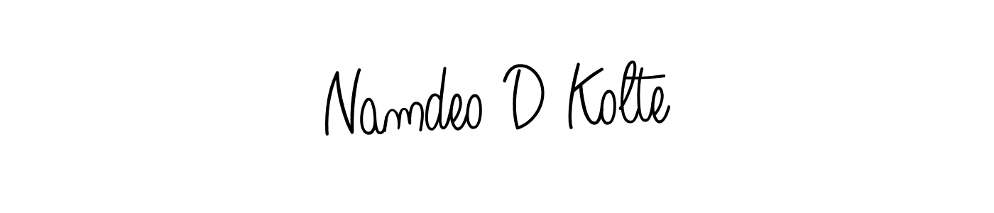 How to make Namdeo D Kolte signature? Angelique-Rose-font-FFP is a professional autograph style. Create handwritten signature for Namdeo D Kolte name. Namdeo D Kolte signature style 5 images and pictures png