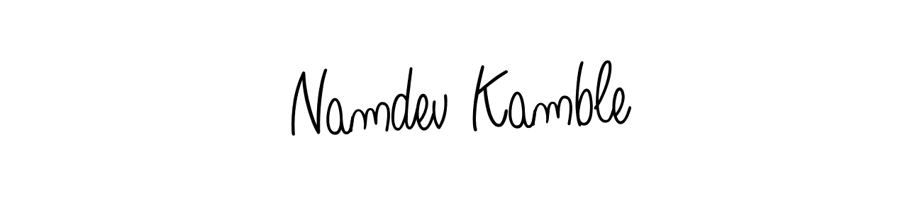 Make a beautiful signature design for name Namdev Kamble. With this signature (Angelique-Rose-font-FFP) style, you can create a handwritten signature for free. Namdev Kamble signature style 5 images and pictures png