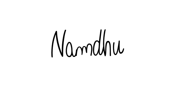 Make a beautiful signature design for name Namdhu. With this signature (Angelique-Rose-font-FFP) style, you can create a handwritten signature for free. Namdhu signature style 5 images and pictures png