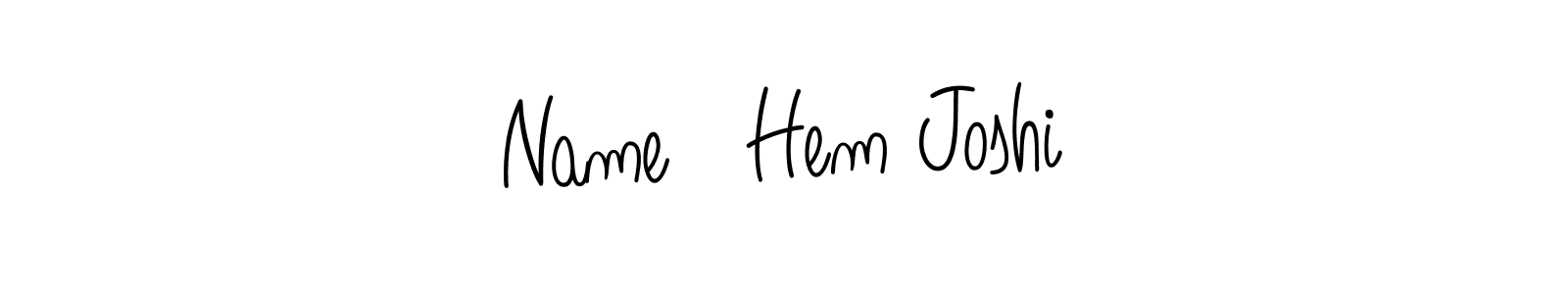 Also You can easily find your signature by using the search form. We will create Name   Hem Joshi name handwritten signature images for you free of cost using Angelique-Rose-font-FFP sign style. Name   Hem Joshi signature style 5 images and pictures png