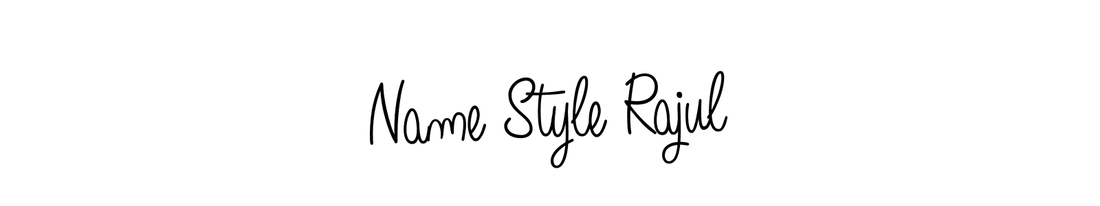 Make a beautiful signature design for name Name Style Rajul. With this signature (Angelique-Rose-font-FFP) style, you can create a handwritten signature for free. Name Style Rajul signature style 5 images and pictures png