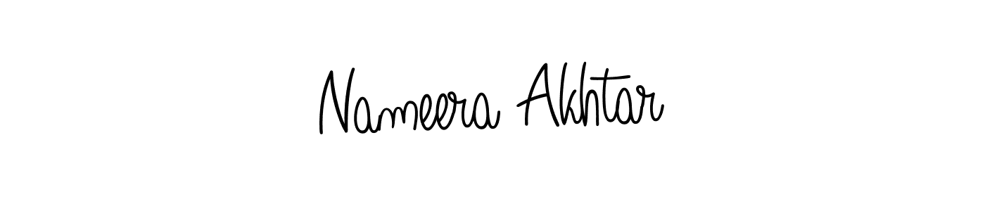 How to make Nameera Akhtar name signature. Use Angelique-Rose-font-FFP style for creating short signs online. This is the latest handwritten sign. Nameera Akhtar signature style 5 images and pictures png