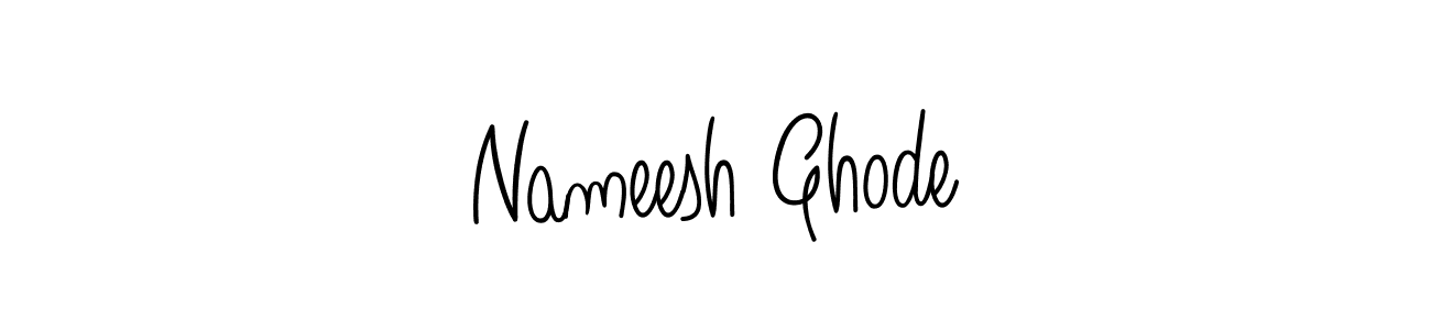 if you are searching for the best signature style for your name Nameesh Ghode. so please give up your signature search. here we have designed multiple signature styles  using Angelique-Rose-font-FFP. Nameesh Ghode signature style 5 images and pictures png