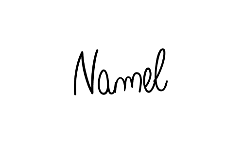 Use a signature maker to create a handwritten signature online. With this signature software, you can design (Angelique-Rose-font-FFP) your own signature for name Namel. Namel signature style 5 images and pictures png