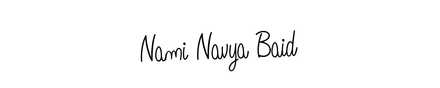 Make a beautiful signature design for name Nami Navya Baid. With this signature (Angelique-Rose-font-FFP) style, you can create a handwritten signature for free. Nami Navya Baid signature style 5 images and pictures png