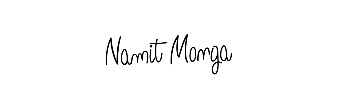 Design your own signature with our free online signature maker. With this signature software, you can create a handwritten (Angelique-Rose-font-FFP) signature for name Namit Monga. Namit Monga signature style 5 images and pictures png